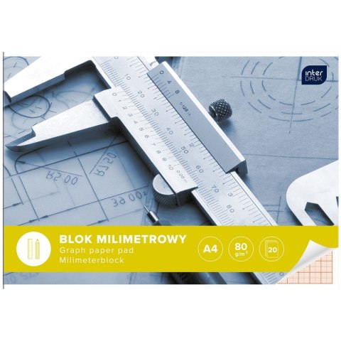 Blok milimetrowy A4 80g 20k Interdruk (BLMIA4) Interdruk