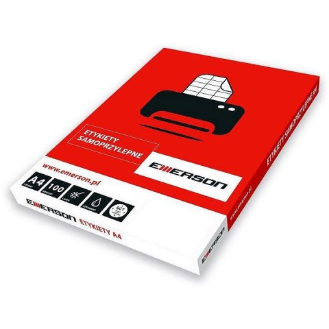 Etykieta samoprzylepna kolorowy A4 biały [mm:] 140x97 Emerson (eta4140x097w) Emerson