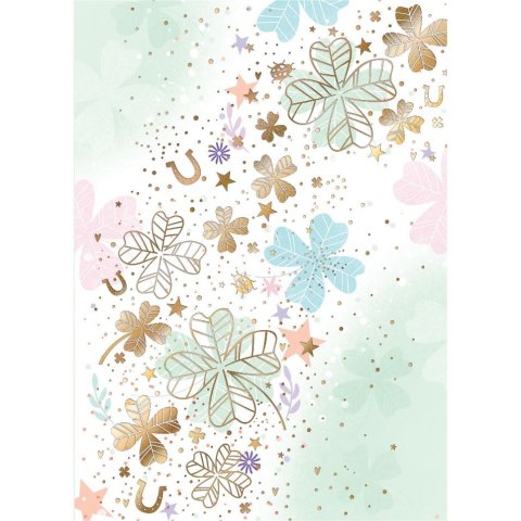 Kartka składana KARNET B8 koniczynki Henry (5905701484331) Henry