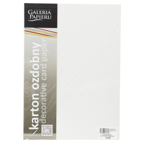 Papier ozdobny (wizytówkowy) A4 chic diamentowa biel biały 220g Galeria Papieru (204501) Galeria Papieru