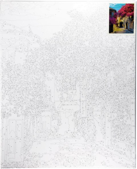 Zestaw kreatywny Malowanie po numerach 40x50cm Uliczka z kwitnącymi drzewami Flamingo Line (fys055) Flamingo Line