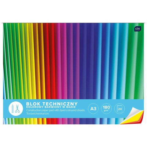 Blok techniczny A3 mix 180g 20k Interdruk (BLTKA3LUX) Interdruk