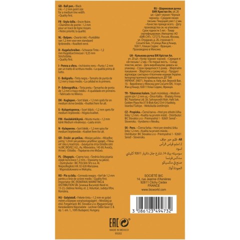 Długopis Cristal wkład czarny 1,2mm Bic (949880) Bic