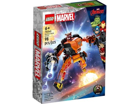 Klocki konstrukcyjne Marvel Super Heroes Mechaniczna zbroja Rocketa Lego (76243) Lego
