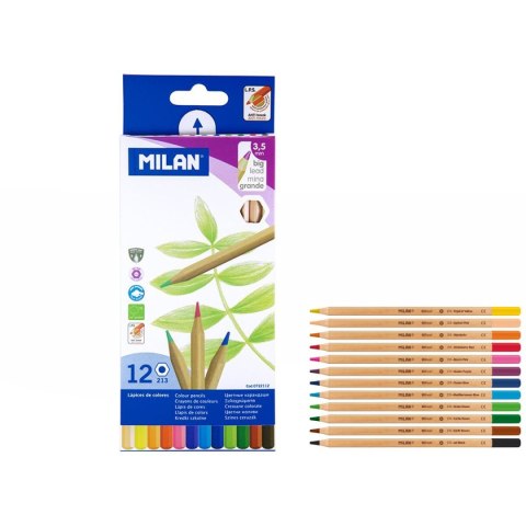 Kredki ołówkowe metalizowane 12 kol. Milan (0722112) Milan