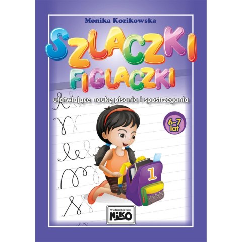 Książeczka edukacyjna Szlaczki figlaczki ułatwiające naukę pisania i spostrzegania (6-7 lat) Niko Niko