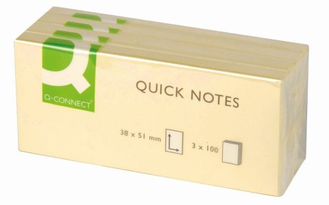 Notes samoprzylepny (karteczki) żółty 100k [mm:] 38x51 Q-Connect (KF10500) Q-Connect