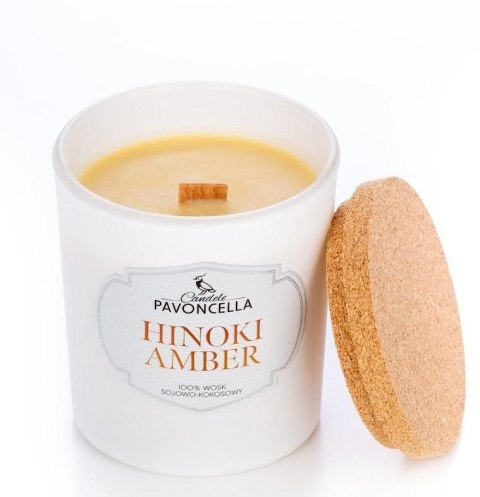 Świeczka ozdobna Classico Hinoki Amber biała 135g Pavoncella (5905711530158) Pavoncella