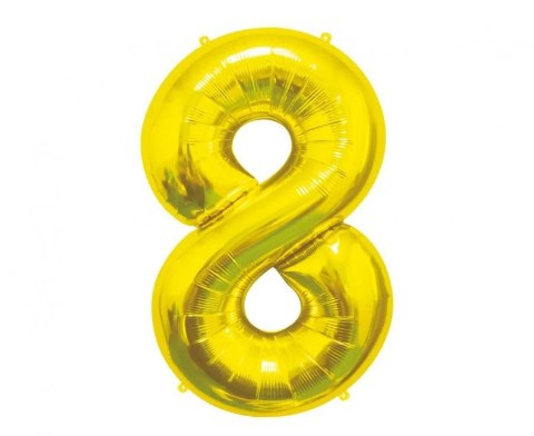 Balon foliowy Cyfra 8, złota, 85 cm 85cal Godan (BC-HZL8) Godan