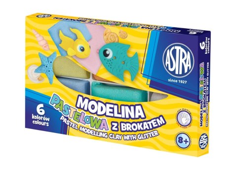 Modelina 6 kol. pastelowa-brokatowa mix Astra (304118001) Astra