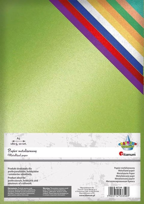 Brystol Craft-Fun Series Papier metalizowany A4 mix 180g 10k Titanum (5903714533503) Titanum