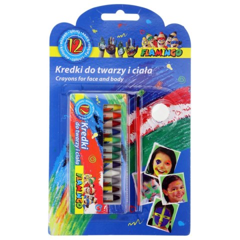 Kredki do malowania twarzy 12 kol. Flamingo Flamingo