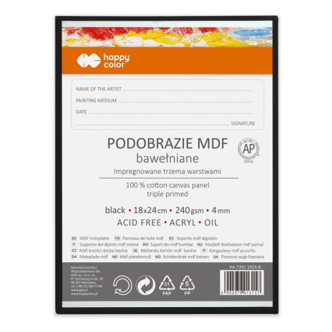 Podobrazie czarne [mm:] 180x240 Happy Color (HA 7391 1824-B) Happy Color