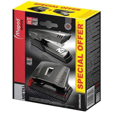 Komplet ADVANCED Dziurkacz+zszywacz grafitowy (898011) Maped Maped