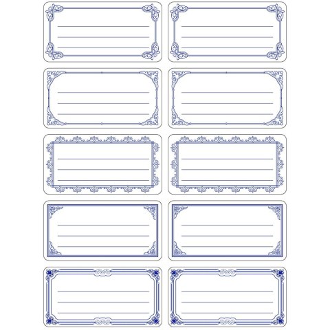 Naklejka (nalepka) na zeszyt/etykieta biało-granatowa 38x75mm Flamingo (432669) Flamingo