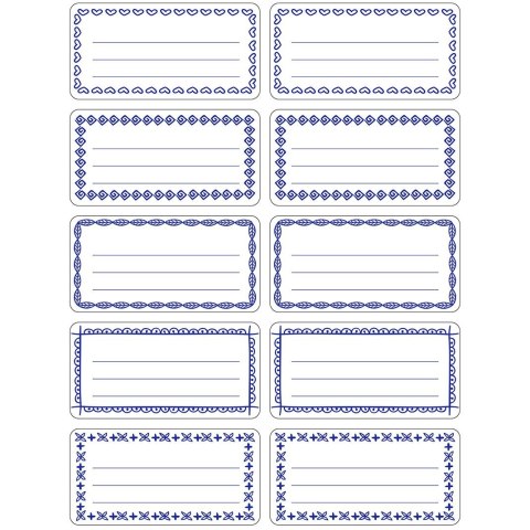 Naklejka (nalepka) na zeszyt/etykieta biało-granatowa 38x75mm Flamingo (432669) Flamingo