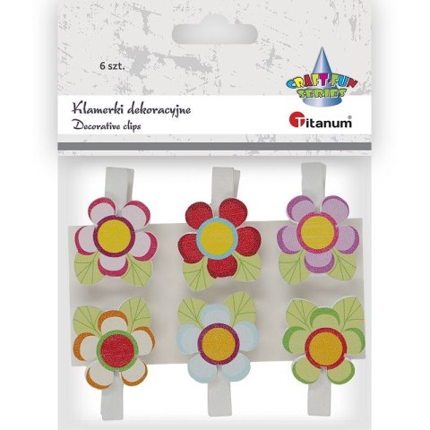 Ozdoba drewniana Craft-Fun Series klamerki kwiatki Titanum (C723) Titanum
