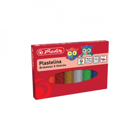 Plastelina 8 kol. brokatowa 9589003 mix Herlitz (300023221) Herlitz