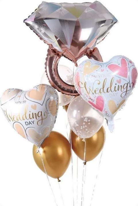 Balon gumowy zestaw balonów 9 elementów Wedding bordowy Antella Antella