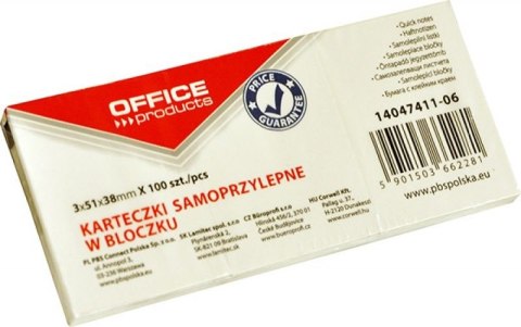 Notes samoprzylepny (karteczki) żółty 100k [mm:] 51x38 Office Products (14047411-06) Office Products