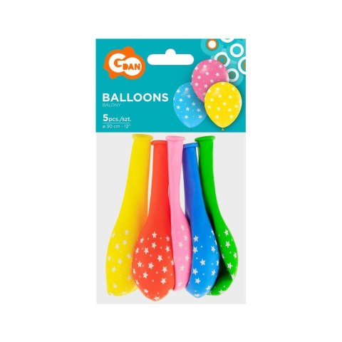 Balon foliowy Gwiazdki 12/5 szt 12cal Godan (131GZ-GWZ5) Godan