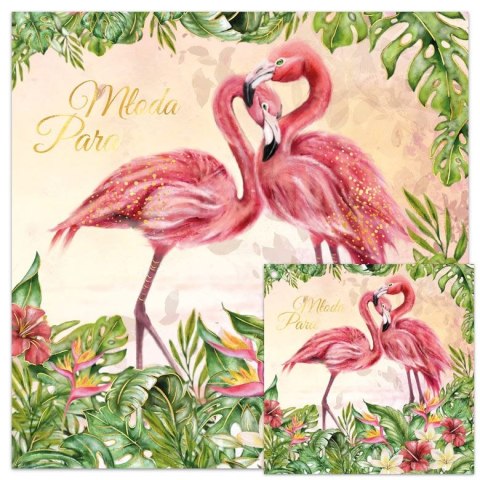 Kartka składana kw KARNET KWDU¯Y SLUB HS FLAMINGI Henry (5907465667739) Henry