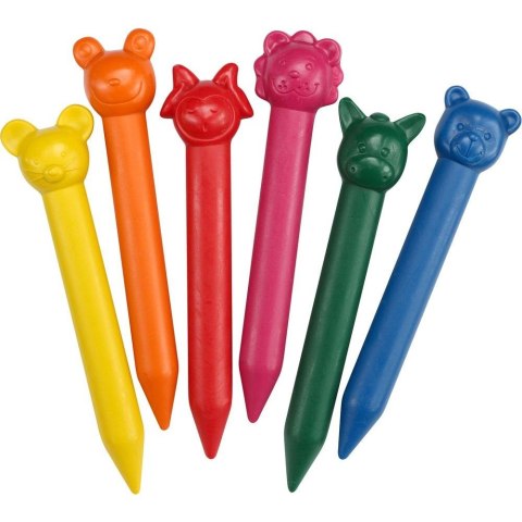 Kredki świecowe zwierzątka 6 kol. Titanum (3008) Titanum