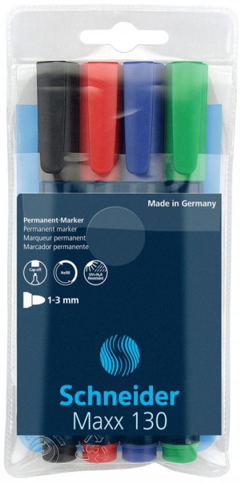Marker permanentny Maxx 130 wkład mix 1-3mm okrągła końcówka Schneider (SR113094) Schneider