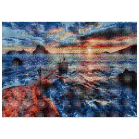 Zestaw kreatywny Diamentowa mozaika 30x40cm Zachód słońca Flamingo Line (TMR21285) Flamingo Line