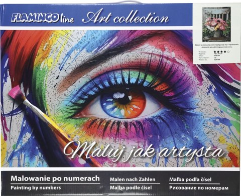 Zestaw kreatywny Malowanie po numerach 40x50cm Bukiet na krześle Flamingo Line (FYS164) Flamingo Line
