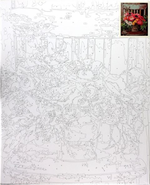 Zestaw kreatywny Malowanie po numerach 40x50cm Bukiet na krześle Flamingo Line (FYS164) Flamingo Line