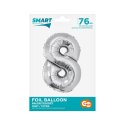 Balon foliowy Godan Smart cyfra 8 srebrna 76cm (CH-SSR8) Godan