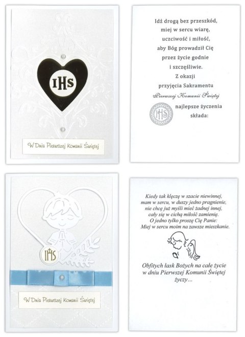Kartka składana komunia ręcznie zdobiona C6 Deco Styl Deco Styl