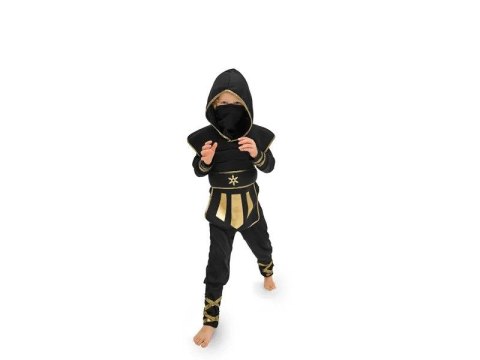 Kostium Partydeco Ninja, czarny, rozmiar 96-116 cm (STR1-96) Partydeco