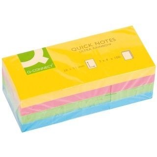 Notes samoprzylepny (karteczki) mix 100k [mm:] 38x51 Q-Connect (KF02516) Q-Connect