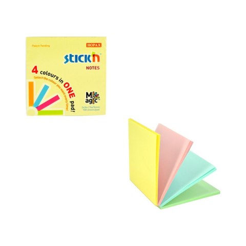 Notes samoprzylepny (karteczki) Magic Pads pastel mix 100k [mm:] 76x76 Stick'n (21574) Stick'n