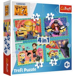 Puzzle Trefl Zwariowane Minionki 4w1 el. (34648) Trefl