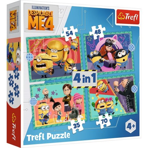 Puzzle Zwariowane Minionki 4w1 el. Trefl (34648) Trefl