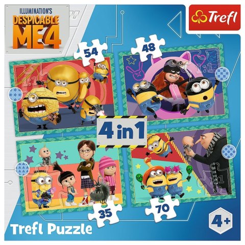 Puzzle Zwariowane Minionki 4w1 el. Trefl (34648) Trefl