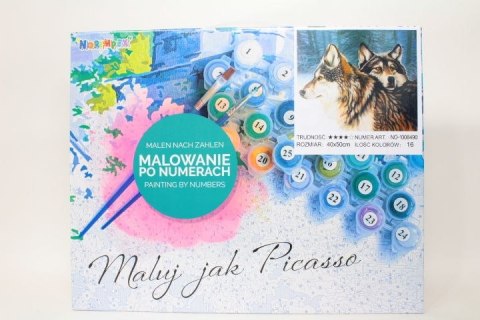 Zestaw kreatywny malowanie po numerach - wilki 2 40x50cm Norimpex (NO-1008490) Norimpex