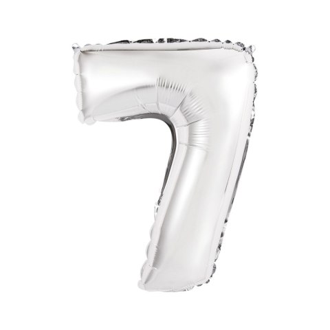 Balon foliowy cyfra 7 srebrny 35 cm 35cal Godan (FG-C35S7) Godan