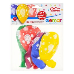 Balon gumowy Godan Premium Hel z nadrukiem 9, 13 cali/5 sztuk mix 330mm 13cal (GS120/9) Godan