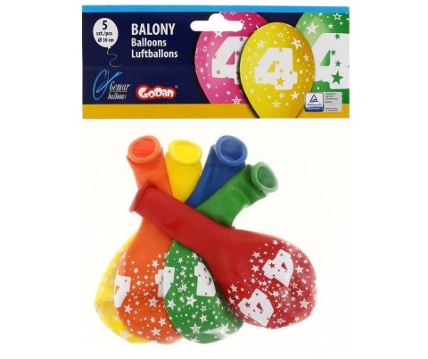 Balon gumowy Z NADRUKIEM 5 szt mix 300mm 12cal Godan (GS110/4) Godan