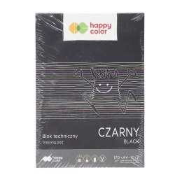 Blok techniczny Happy Color A4 czarny 170g 10k (HA 3717 2030-9) Happy Color