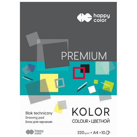 Blok techniczny Premium A4 kolorowy 220g 10k [mm:] 210x297 Happy Color Happy Color