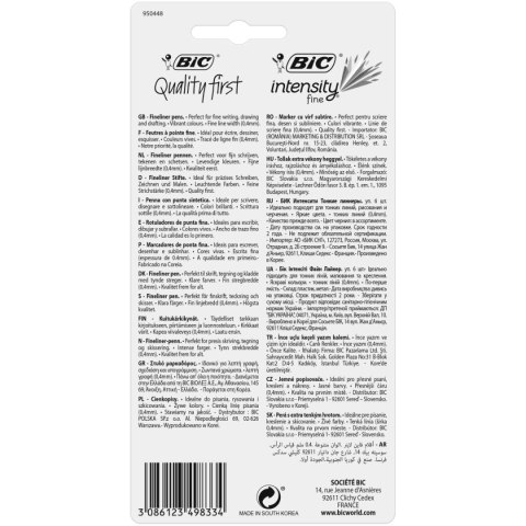 Cienkopis Intensity FINE wkład 6 kolorów 6kol. Bic (950445) Bic