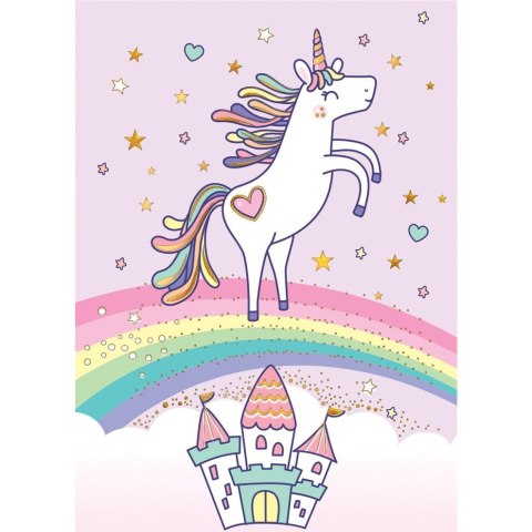 Kartka składana KARNET B8 unicorn tęcza Henry (5905701484300) Henry