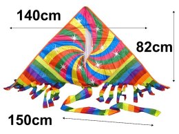 Latawiec Adar tęczowy 140x82cm + ogon dł.150cm (495968) Adar