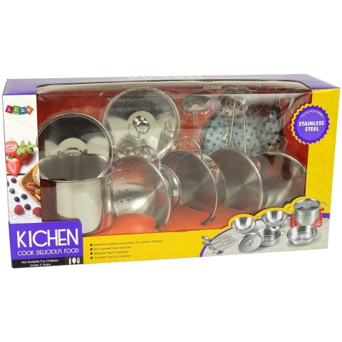 Naczynia Zestaw Garnków Kuchennych Stal Nierdzewna Akcesoria Dla Dzieci Lean (10767) Lean