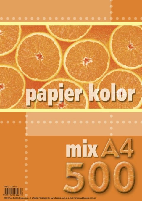 Papier kolorowy A4 mix 500k. 80g Kreska Kreska